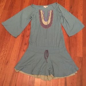 LaROK Blue & Green drawstring Romper